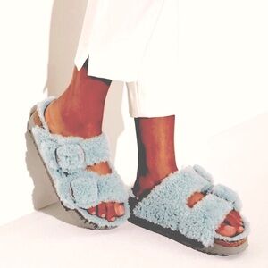 Birkenstock NWT Arizona Big Buckle Shearling, Size 36 EU, 6 US, Medium, Blue